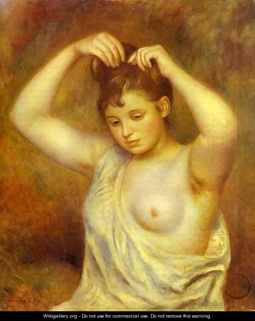 Woman Combing Her Hair. (Femme se coiffant) - Pierre Auguste Renoir