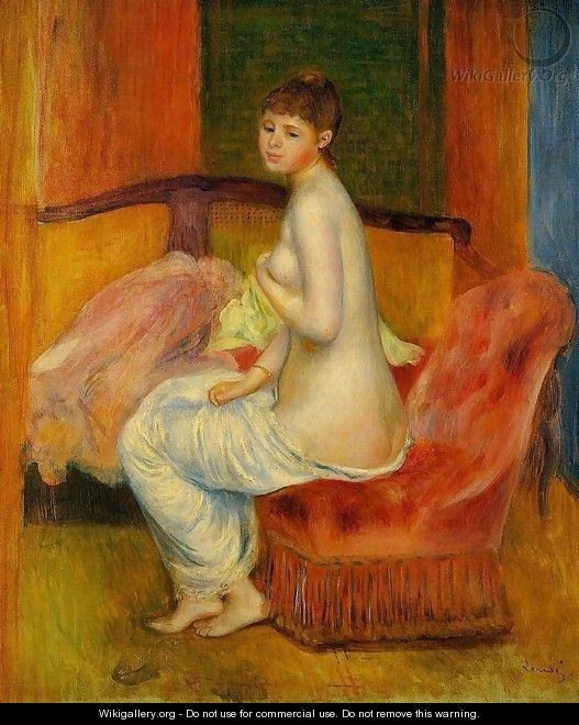 Seated Nude (At East) - Pierre Auguste Renoir
