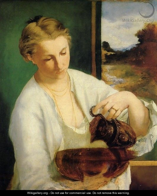 Portrait of Madame Manet Holding a Ewer - Edouard Manet