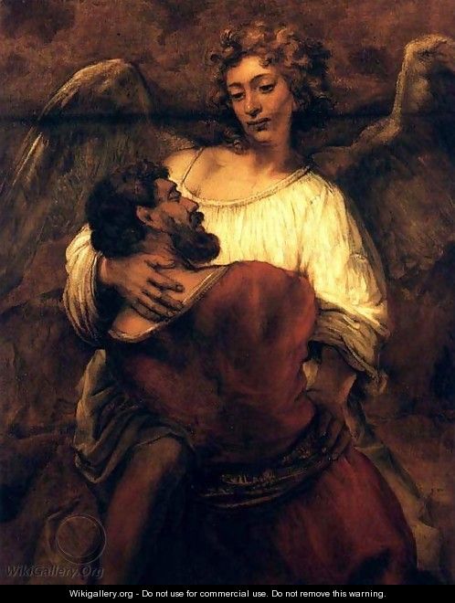 Le Combat De Jacob Avec L Ange,berlin 1660 - Rembrandt Van Rijn