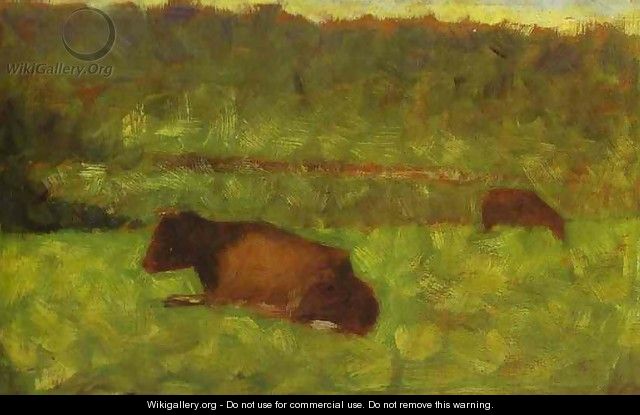 Cows in a Field - Georges Seurat