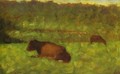 Cows in a Field - Georges Seurat