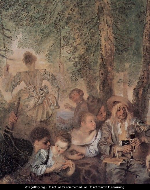 Fêtes galantes (detail 1) - Jean-Antoine Watteau