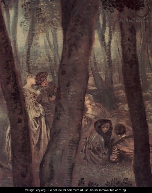 Amusements champêtres (detail 2) - Jean-Antoine Watteau