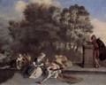 The pastime of the Italian Komoedianten - Jean-Antoine Watteau