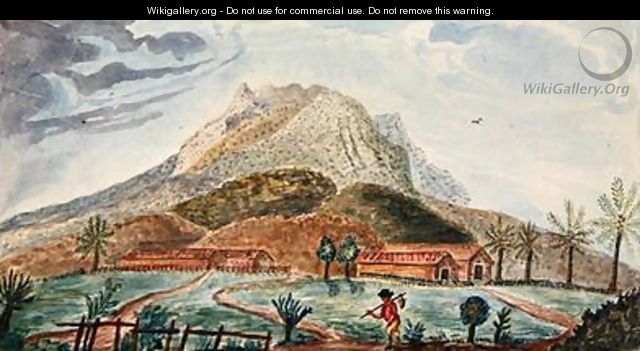 View of Mount Pelee facing South 1815 - de Jones Moreau