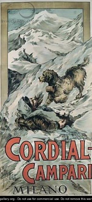 Poster advertising Cordial-Campari Milano 1895 - G. Mora