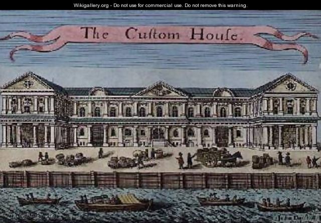 Customs House from A Book of the Prospects of the Remarkable Places in and about the City of London - Robert Morden