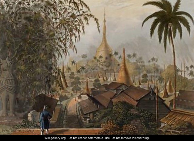 View of the Great Dagon Pagoda and Adjacent Scenery Taken on the Eastern Road from Rangoon - (after) Moore, Joseph
