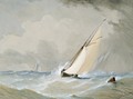 Miranda Working in from the Weilingen Light Ship in a Heavy Wind - Ostend 1880 - Barlow Moore
