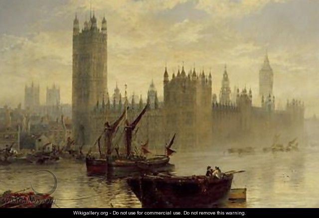 Westminster from the Thames - Claude T. Stanfield Moore