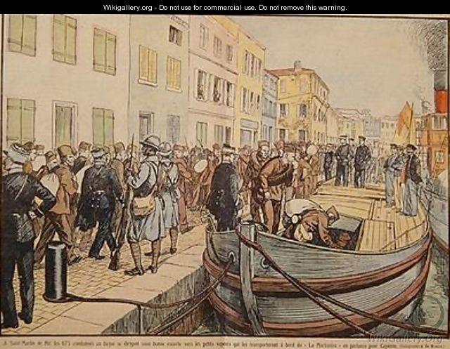 Convicts leaving Saint Martin de Re for the penal colony of Cayenne in Guyana - A. R. Moritz