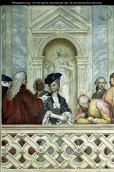 Group of seven notaries including one ecclesiastical figure - Michelangelo Morlaiter