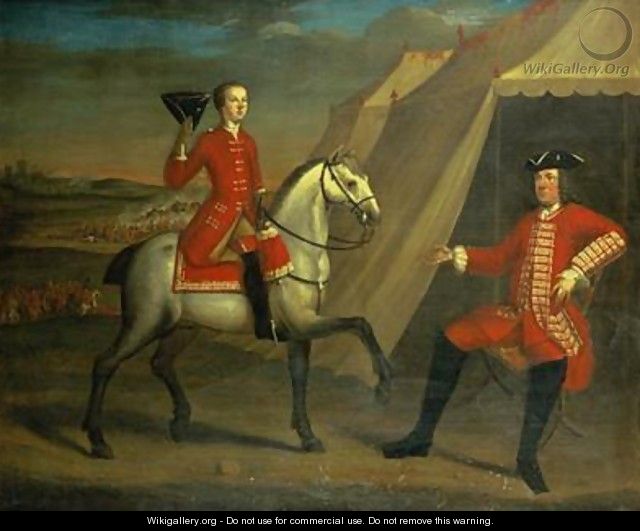 Portrait of an officer said to be General Wolfe on horseback - David Morier