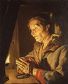 Old Woman Praying - Matthias Stomer