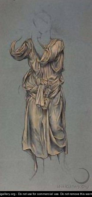 Drapery Study for the figure of eternal youth from The Hour Glass - Evelyn Pickering De Morgan