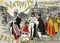 Reproduction of a poster advertising a Nativity with songs and living pictures - Etienne Moreau-Nelaton
