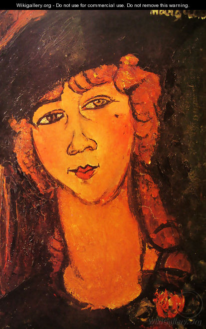 Head of a Woman in a Hat (aka Lolotte) - Amedeo Modigliani