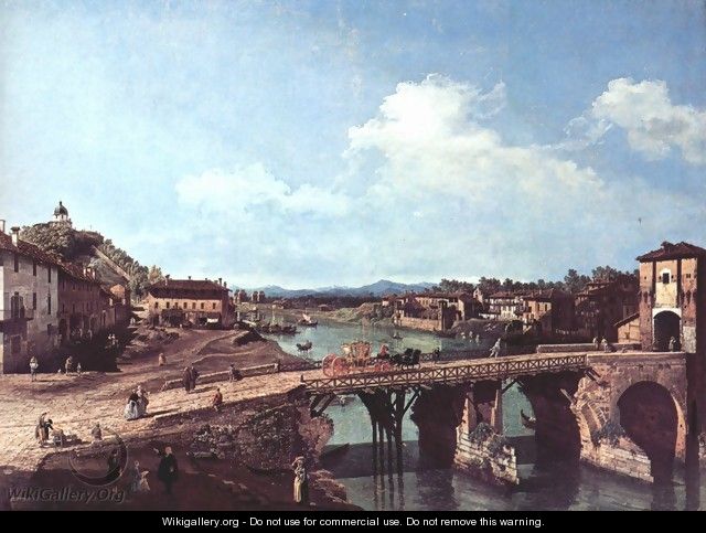 Turin, view from the northeast to the ancient bridge over the Po - Bernardo Bellotto (Canaletto)