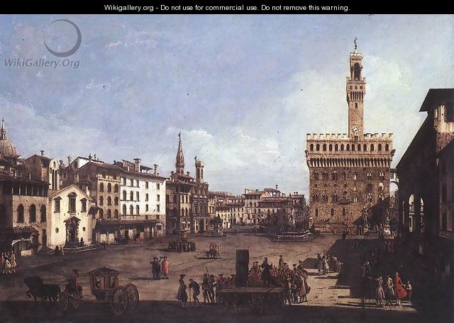 Signoria Square in Florence - Bernardo Bellotto (Canaletto)