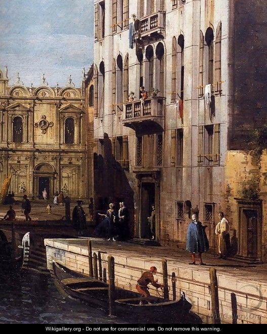 Rio dei Mendicanti with the Scuola di San Marco (detail) - Bernardo Bellotto (Canaletto)