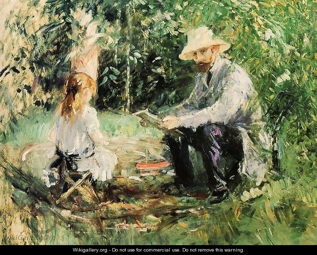 Eugene Manet and His Daughter in the Garden - Berthe Morisot