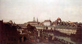 View of Dresden, The Fortress plants in Dresden, with a moat between Wilschen Gate Bridge and Post miles pil 3 - Bernardo Bellotto (Canaletto)