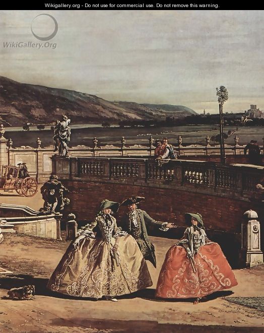 View from Vienna, castle, with the main courtyard view of the castle, detail 2 - Bernardo Bellotto (Canaletto)
