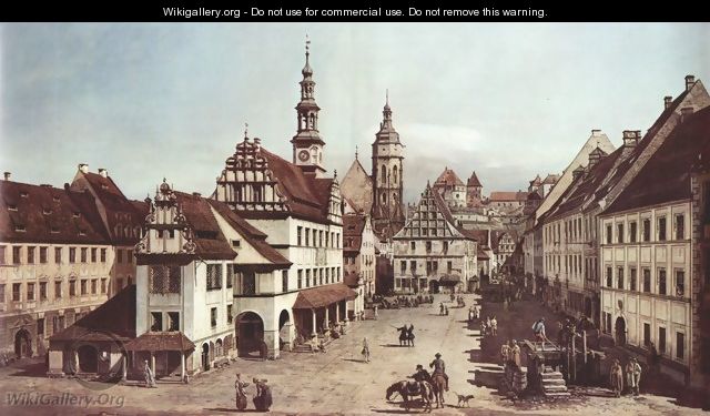 View from Pirna, the market square in Pirna - Bernardo Bellotto (Canaletto)