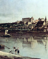 View from Pirna, Pirna of Kopitz, with Fortress Sonnenstein, Detail - Bernardo Bellotto (Canaletto)