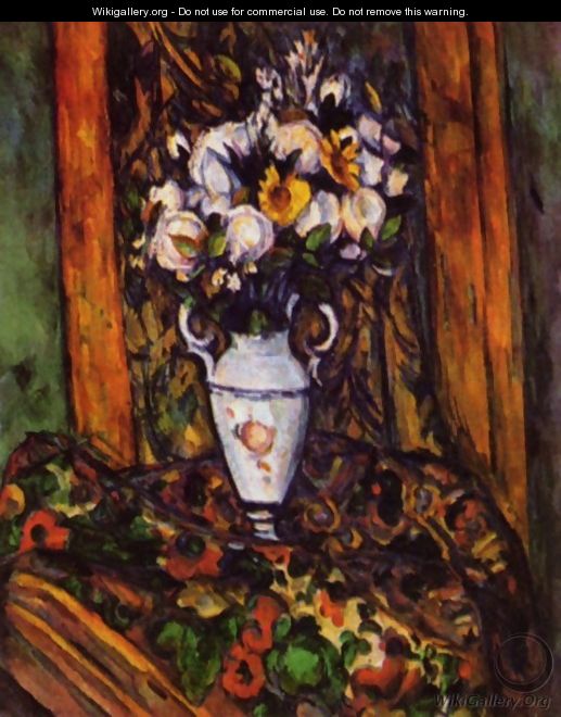 Still life, vase with flowers - Paul Cezanne