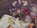 Still life with flowers and fruits - Paul Cezanne