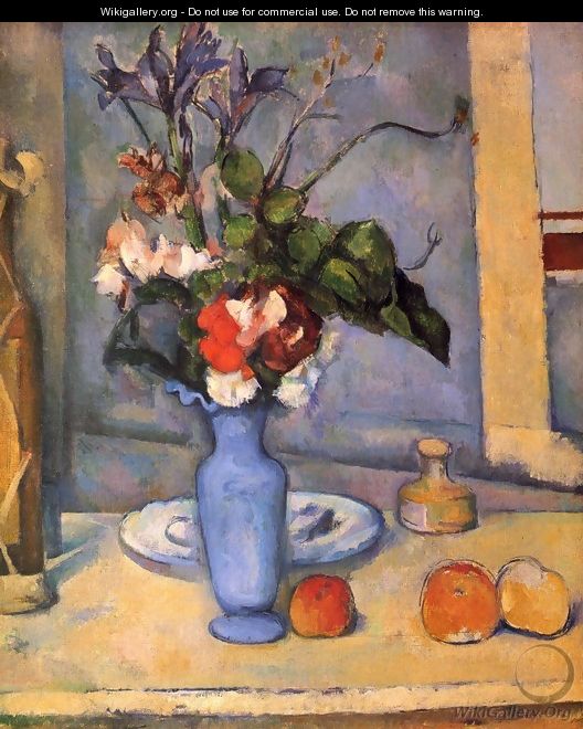 Still life with a blue vase - Paul Cezanne