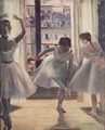 Three dancers in a exercise hall - Edgar Degas