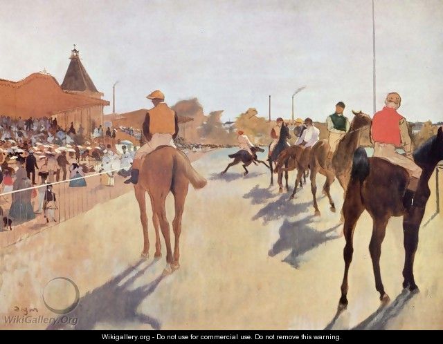 Jockeys before the tribune - Edgar Degas
