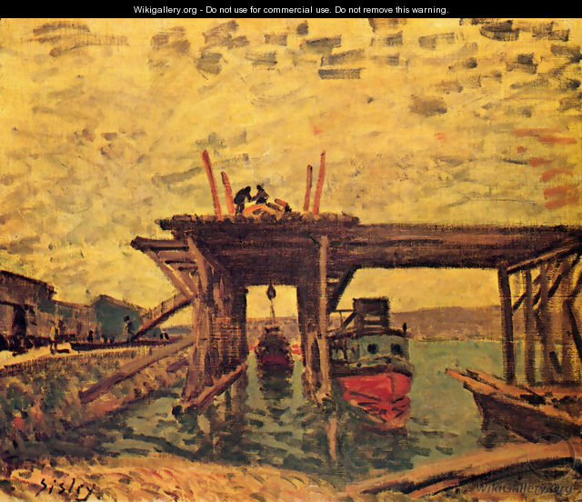 Bridge in Bau - Alfred Sisley