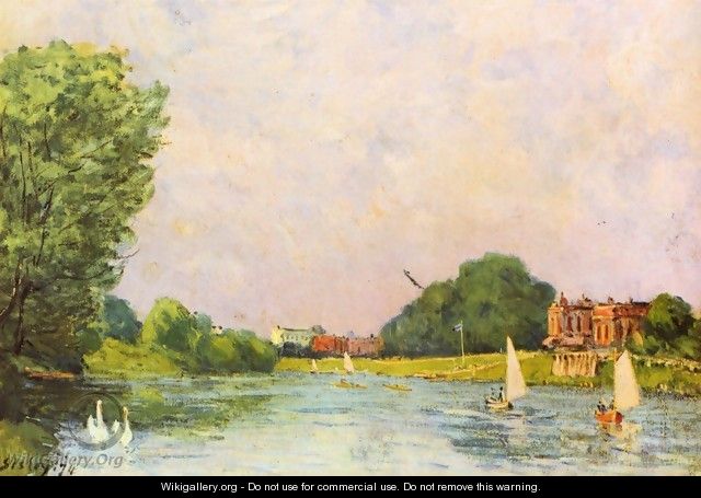 Themse with Hampton Court - Alfred Sisley