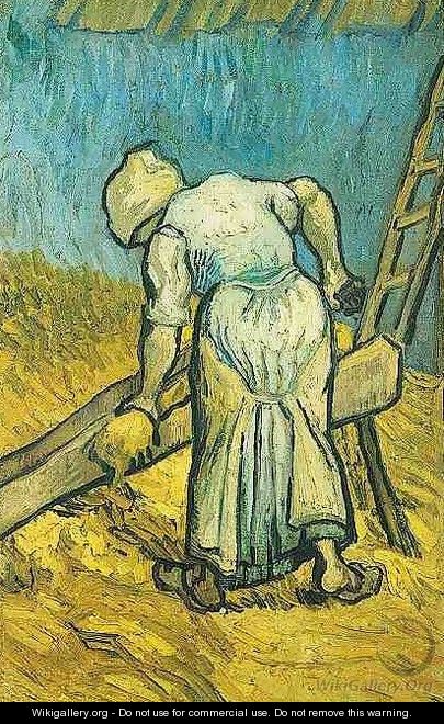 Paysanne coupant de la paille 1889 - Vincent Van Gogh