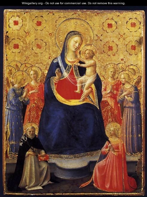 Virgin and Child with Sts Dominic and Catherine of Alexandria - Giotto Di Bondone