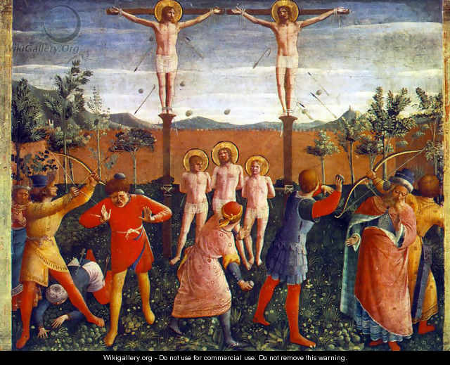 Saint Cosmas and Saint Damian Crucifixed and Stoned - Giotto Di Bondone