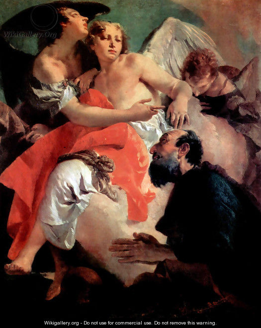 Abraham and the angels counterpart, Hagar and Ismael - Giovanni Battista Tiepolo