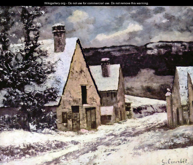 Village at winter - Gustave Courbet