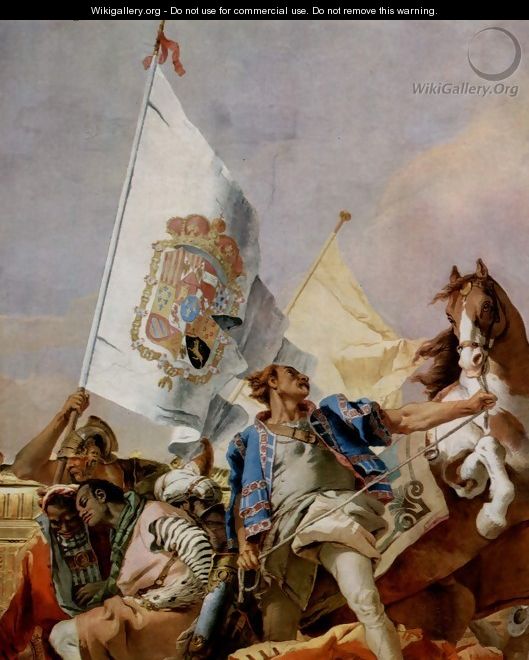 Frescoes in the Royal Palace of Madrid, scene, lauding Spain, detail 2 - Giovanni Battista Tiepolo