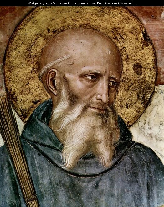 St Benedict (detail of Crucifixion) - Angelico Fra