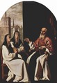 St. Jerome with the Holy Roman Paula and her daughter - Francisco De Zurbaran