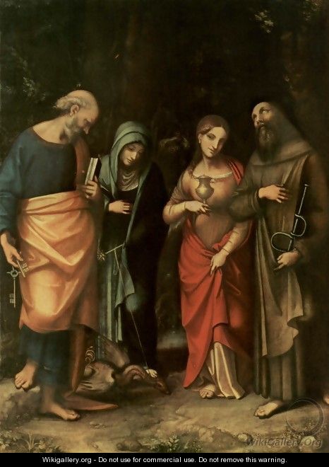 Four Saints, from left, St. Peter, St. Martha, St. Mary Magdalene, St. Leonard - Correggio (Antonio Allegri)