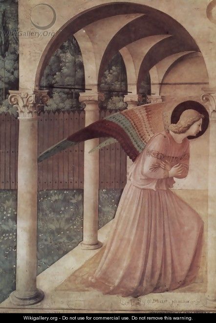 Proclamation, detail Annunciation angel - Angelico Fra