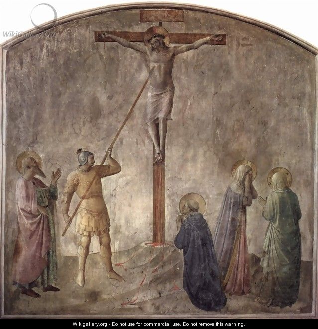 Crucifixion with Lanzen Bite of the captain Longinus - Angelico Fra