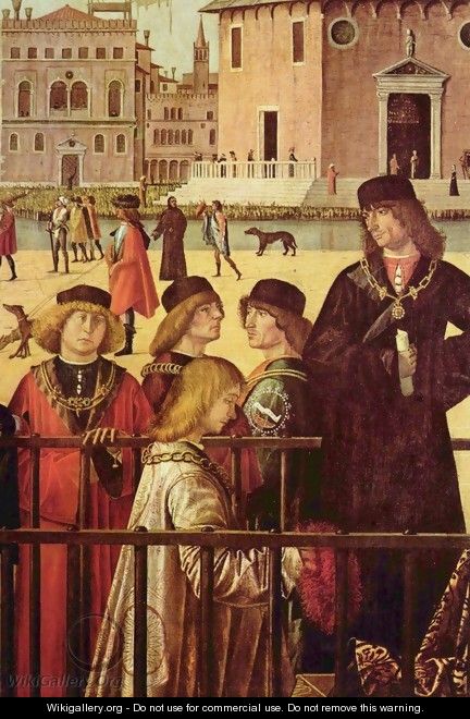 The arrival of the British envoy at the court of King Brittany, detail - Vittore Carpaccio