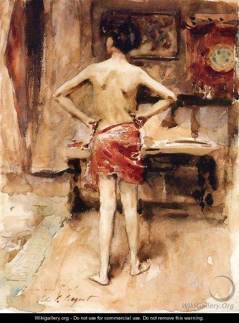 The Model, Interior with Standing Figure - John Singer Sargent